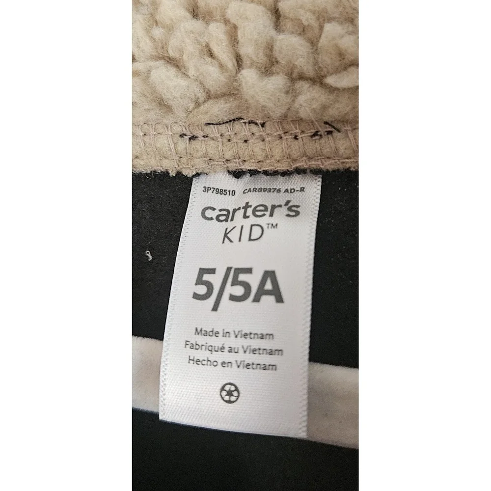 NWT‎ Carter's kid faux fur sherpa collar fleece pullover sweater sz 5/5A